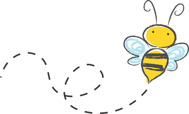 Flying bumblebee drawing hand drawn by kid at local pediatric dentistry